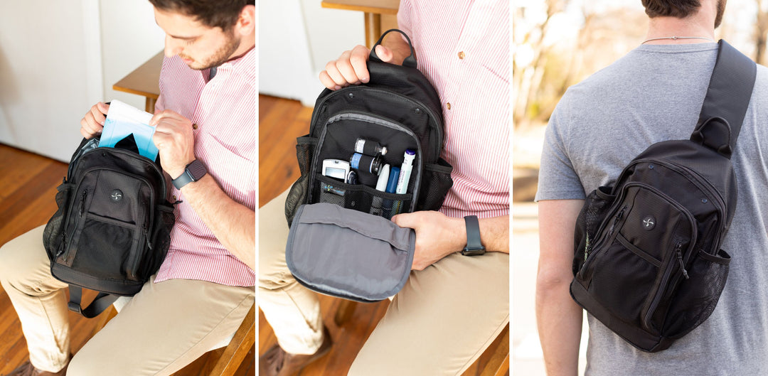 Diabetes Sling Backpack and Convertible Supply Bags