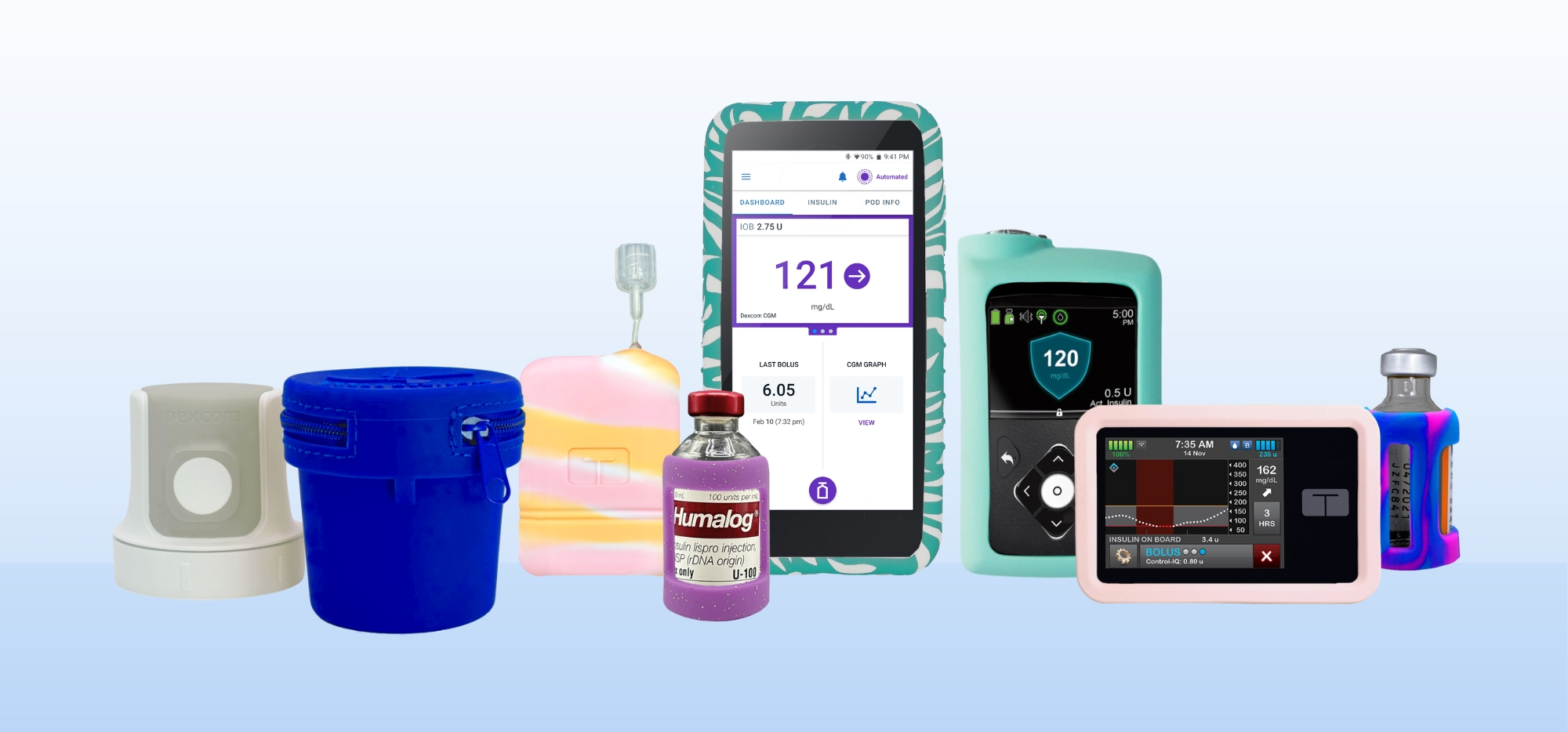 Protection for your insulin and insulin pump is here. The soft silicone covers help protect against bumps and falls and come in lots of great colors.