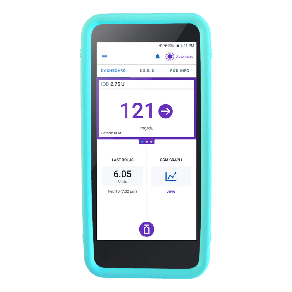 Aqua Omnipod® 5 Case provides protection for your Omnipod 5 from bumps and drops.