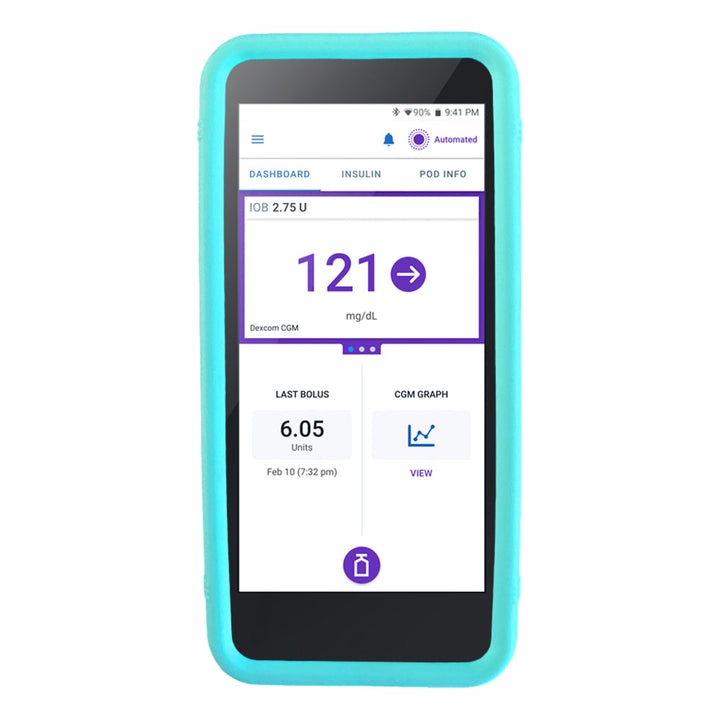 Aqua Omnipod® 5 Case provides protection for your Omnipod 5 from bumps and drops.