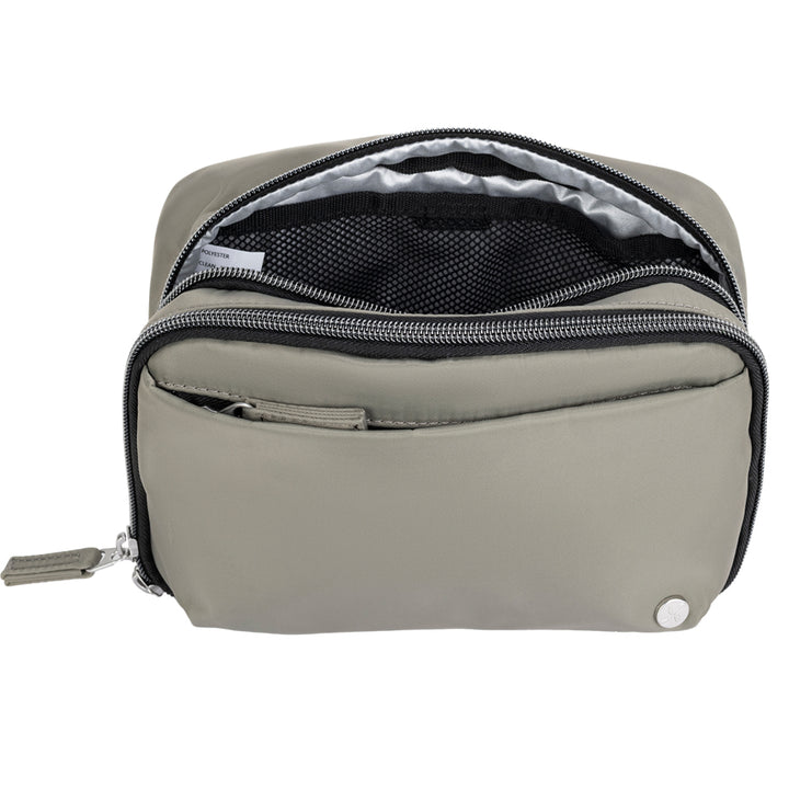 Tan Diabetes Nylon Belt Bag back insulted pocket to keep medicine cool.