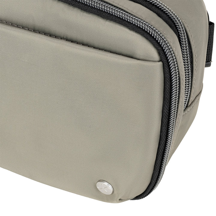 Tan Diabetes Nylon Belt silver Sugar Medical logo in the corner.