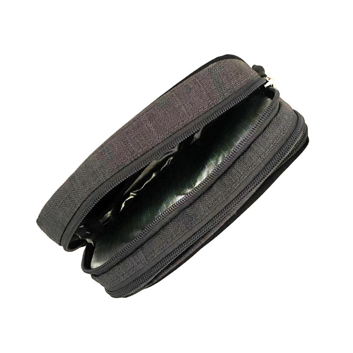 Diabetes Insulated Convertible Belt Bag Grey back insulated pocket .