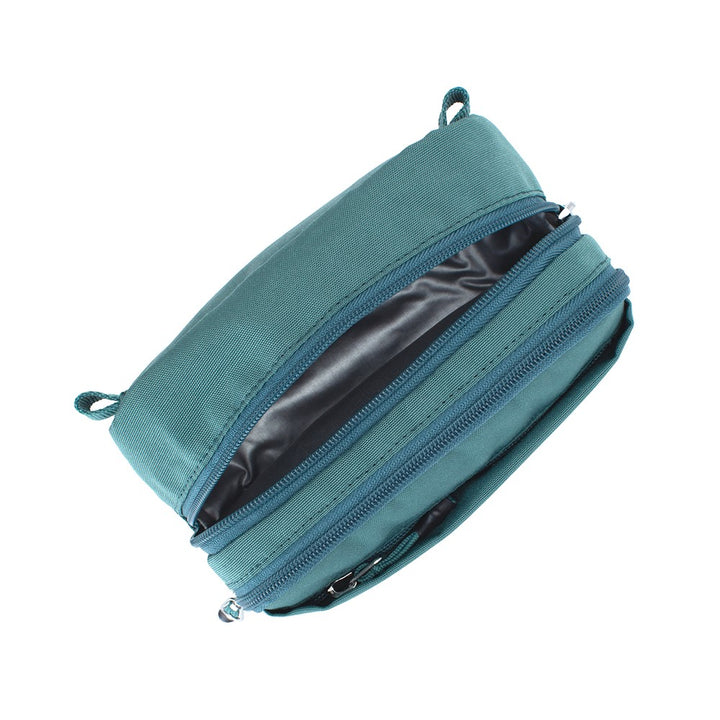 The top of the Green Pine Diabetes Insulated Convertible Supply Bag shows the insulated back pocket.