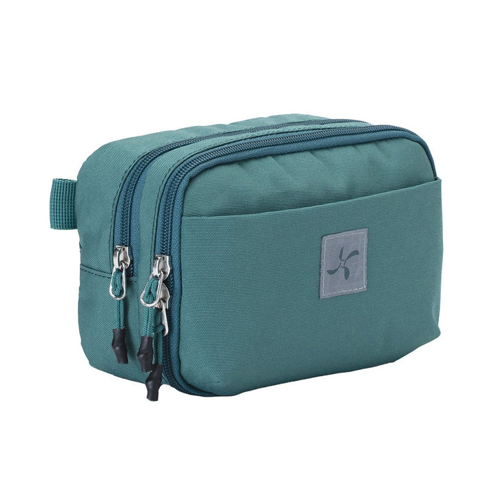 The side of the Green Pine Diabetes Insulated Convertible Supply Bag shows the width of the diabetic supply case.