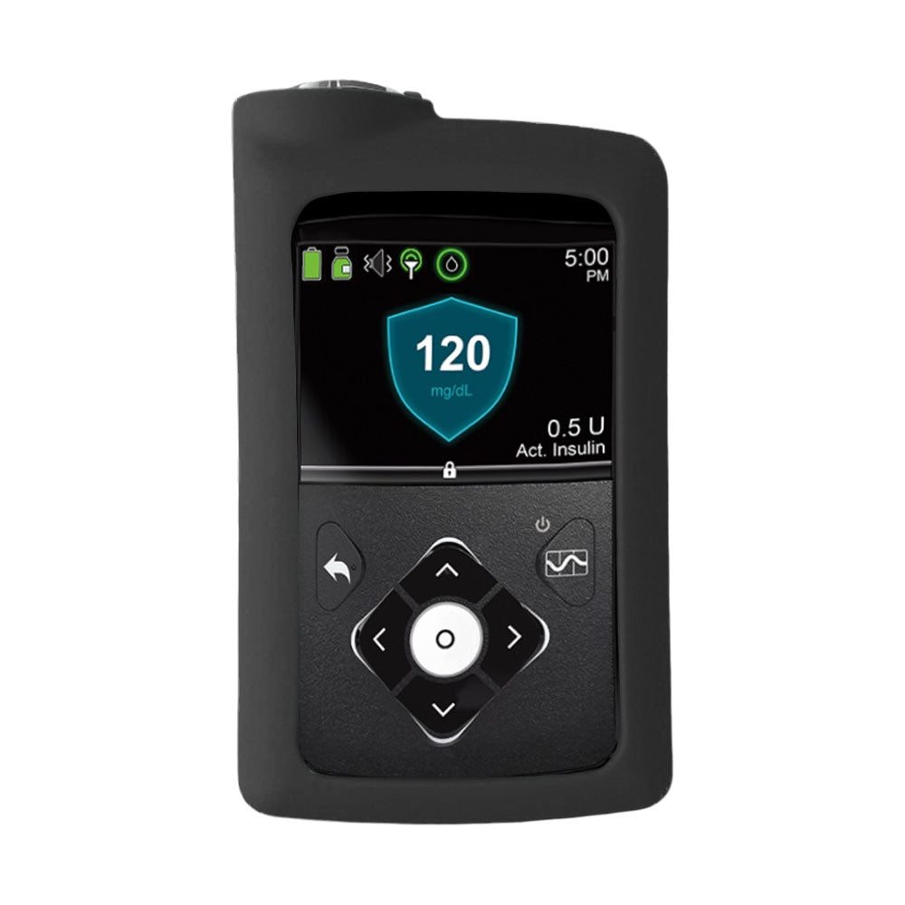 Black Medtronic Insulin Pump Gel Skin with Medtronic pump in it.