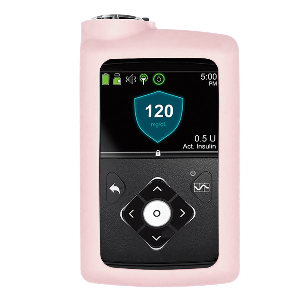 Light Pink Medtronic Insulin Pump Gel Skin with Medtronic pump in it.