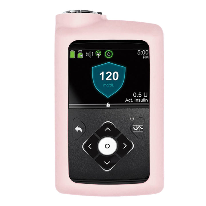 Light Pink Medtronic Insulin Pump Gel Skin with Medtronic pump in it.