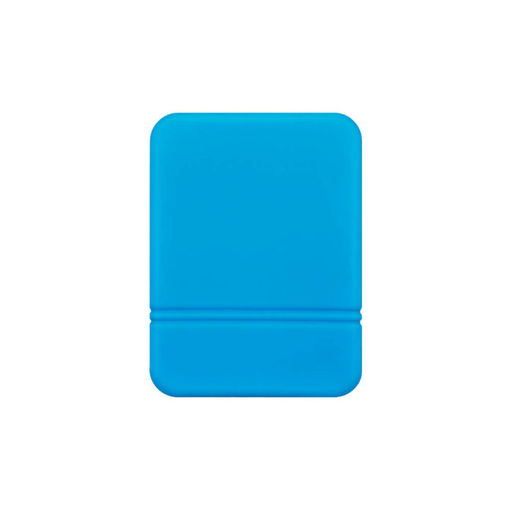 The back of blue Mobi Tandem gel skin covers to protect insulin pump.