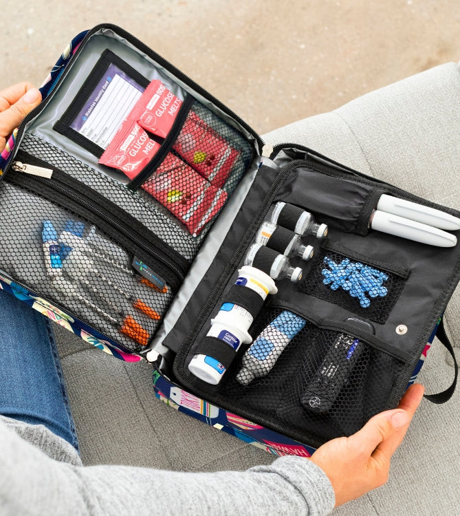 Leave the stress of travel behind with the Sugar Medical Insulated Diabetes Travel Bag to organize all your diabetic supplies.