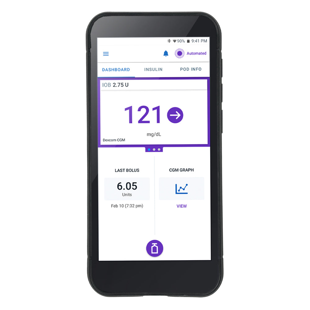 Black Omnipod® 5 Case with camera cutout protects your Omnipod® 5 and now includes a convenient cut-out for use with pairing the Dexcom G7 CGM to your Omnipod 5 with device in it.