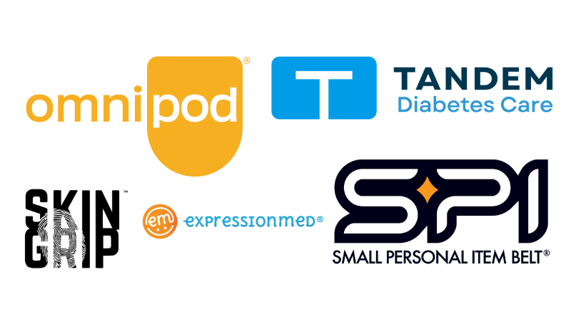 We are honored to be working in partnership with other brands that simplify life with diabetes: Omnipod, Tandem, Skin Grip, Expression Med and SPIbelt.