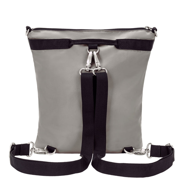 Diabetes Nylon Backpack in tan back with two straps attached.