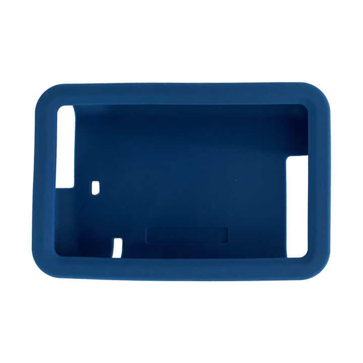 The front of the blue Tandem t:slim Gel Skin with raised corners to protect pump against scratches and damage from drops.