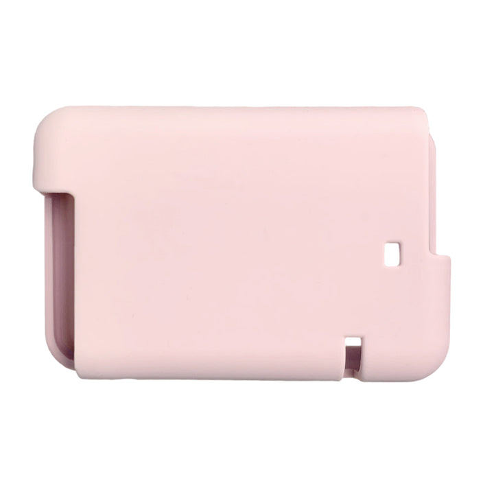 The back of the light pink Tandem t:slim Gel Skin with Exclusive design allows access to all ports and controls.