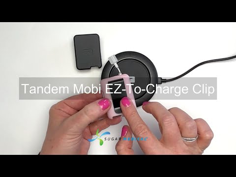 Video showing how to use the Tandem Mobi EZ-To-Charge Clip with a Tandem insulin pump. The clip securely holds the pump and allows for quick charging without removing it from the clip.