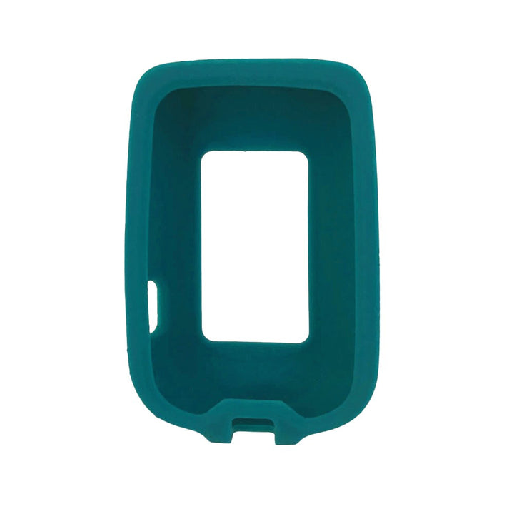 Empty teal silicone cover from the front side.