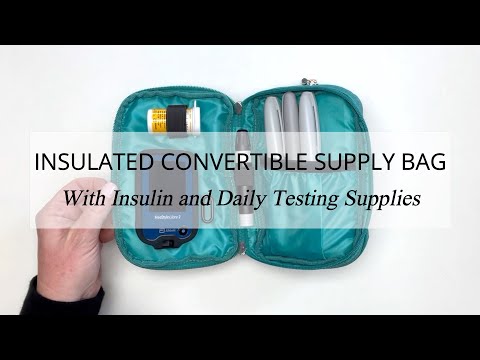Sugar Medical Diabetes Insulated Convertible Bag in Turquoise insulin and testing supply set up video.