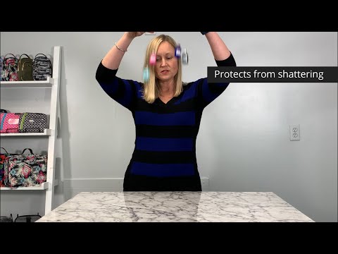 Video of a women dropping insulin vials with Sugar Medical Insulin Vial Protective Silicone Sleeves on them showing everyone they protect from shattering.