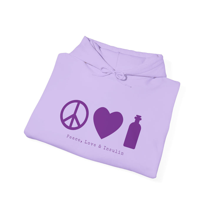 Unisex Heavy Blend™ Hooded Sweatshirt- Peace, Love & Insulin