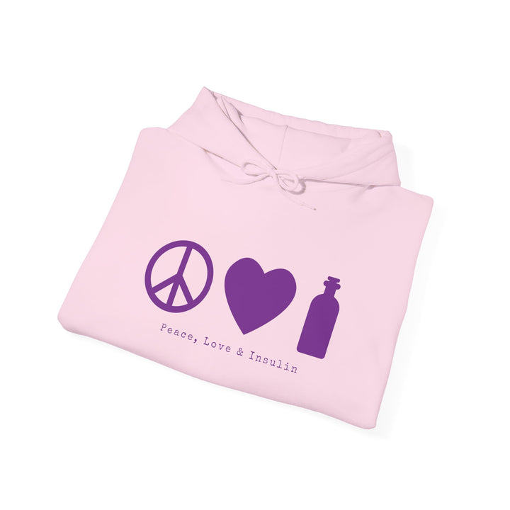 Unisex Heavy Blend™ Hooded Sweatshirt- Peace, Love & Insulin