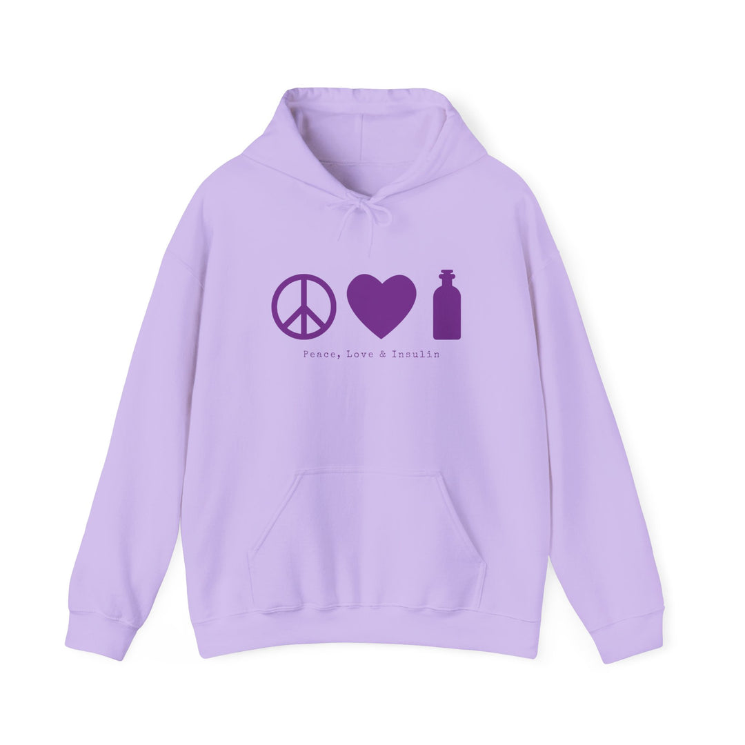 Unisex Heavy Blend™ Hooded Sweatshirt- Peace, Love & Insulin