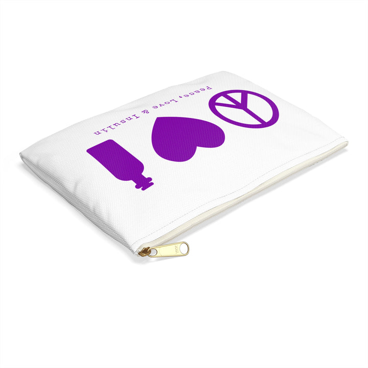 Peace, Love & Insulin Diabetes Accessory Pouch- White