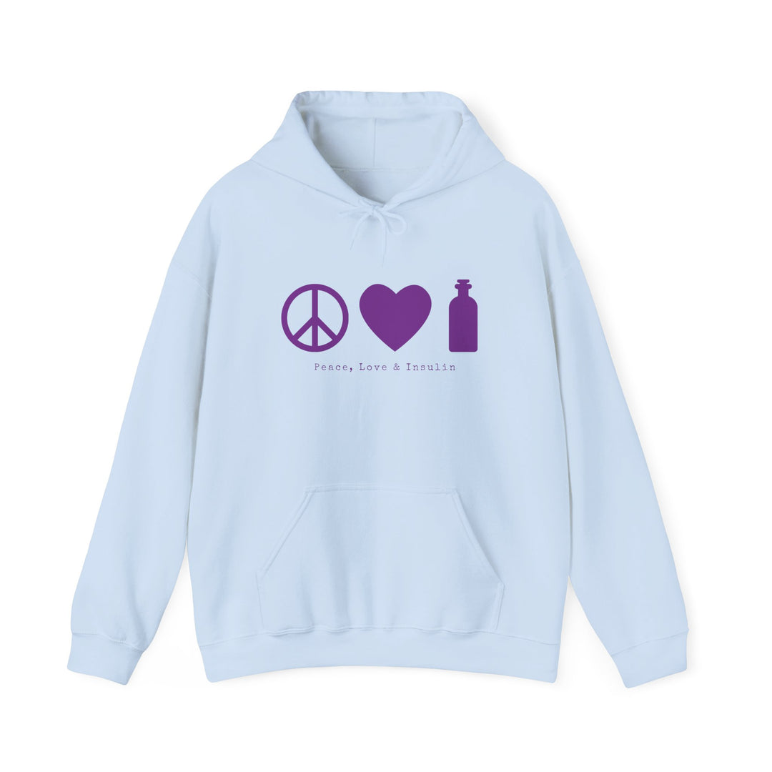 Unisex Heavy Blend™ Hooded Sweatshirt- Peace, Love & Insulin
