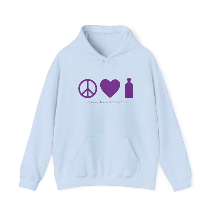Unisex Heavy Blend™ Hooded Sweatshirt- Peace, Love & Insulin