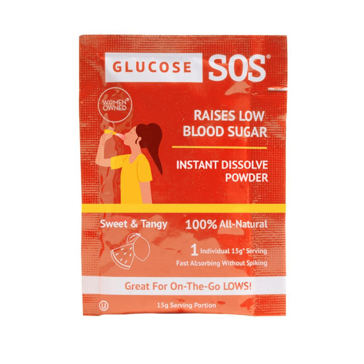 Single serving packet of Sweet and Tangy Glucose SOS. 