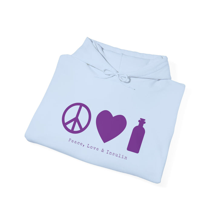 Unisex Heavy Blend™ Hooded Sweatshirt- Peace, Love & Insulin