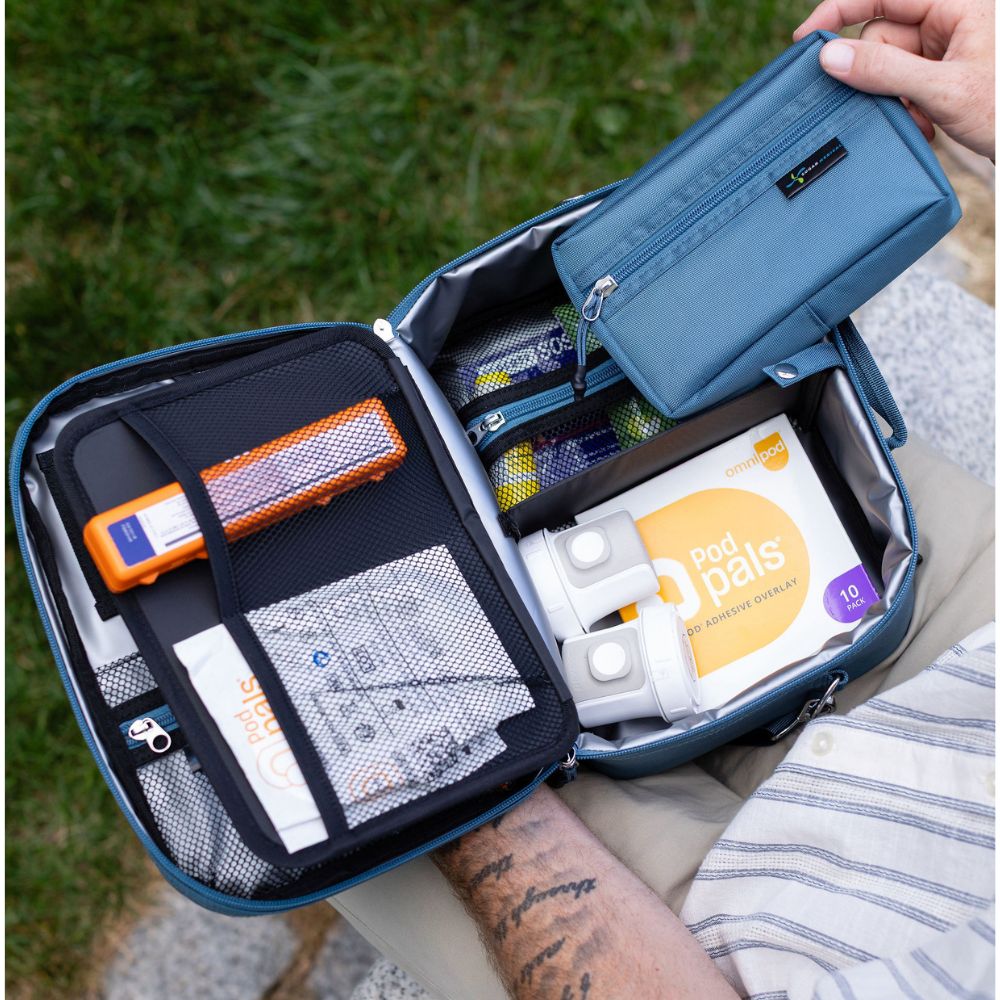 Diabetes Insulated Travel Bag- Steel Blue