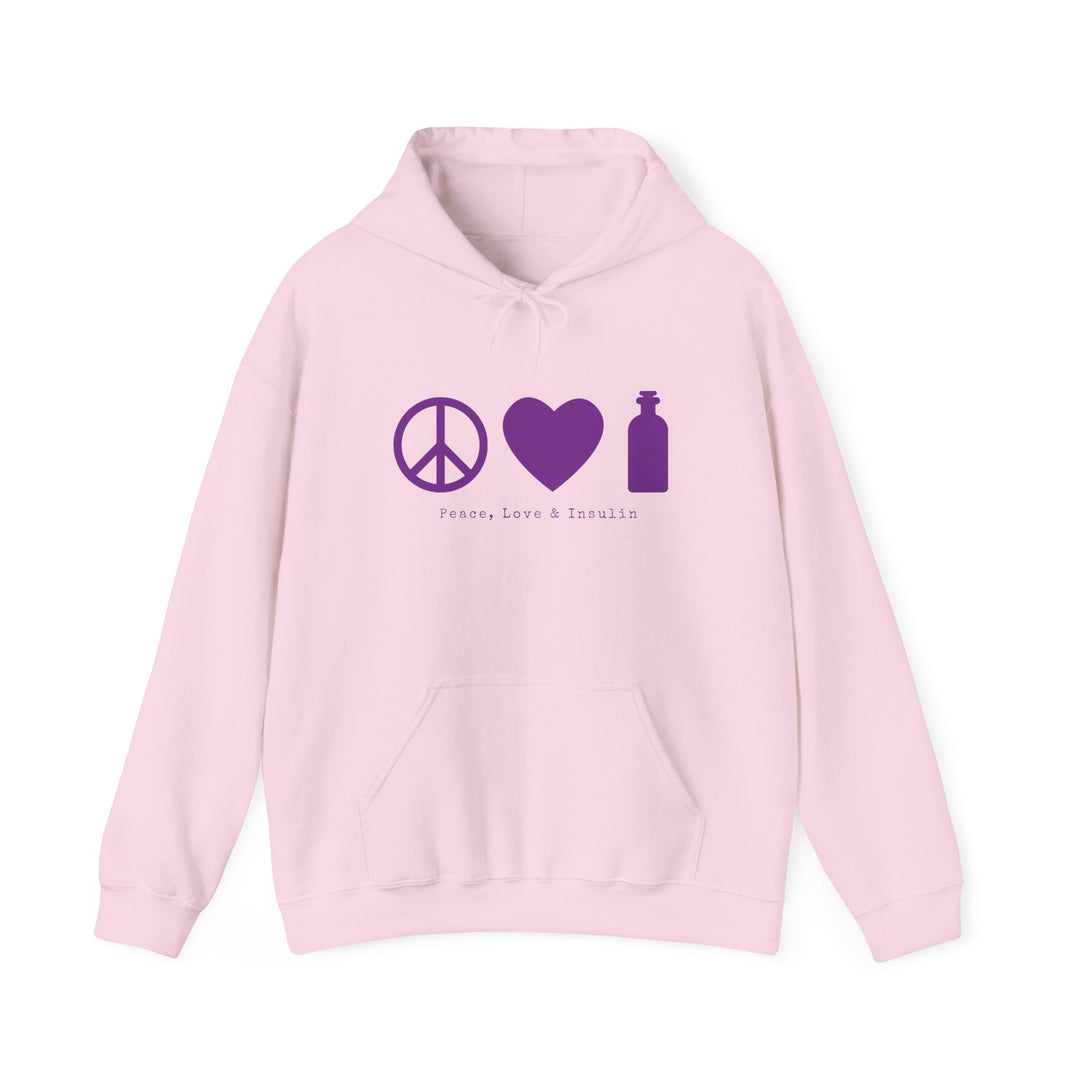 Unisex Heavy Blend™ Hooded Sweatshirt- Peace, Love & Insulin