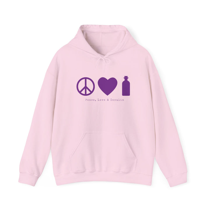 Unisex Heavy Blend™ Hooded Sweatshirt- Peace, Love & Insulin
