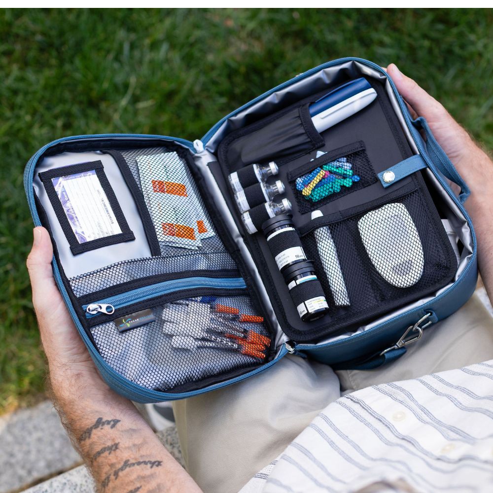 Diabetes Insulated Travel Bag- Steel Blue