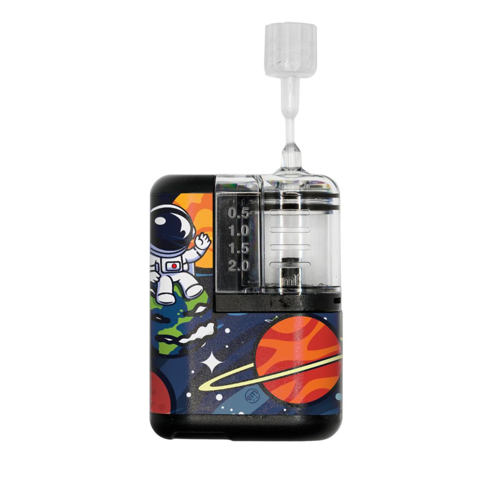 Tandem Mobi pump with an Expression Med astronaut design sticker on it. 