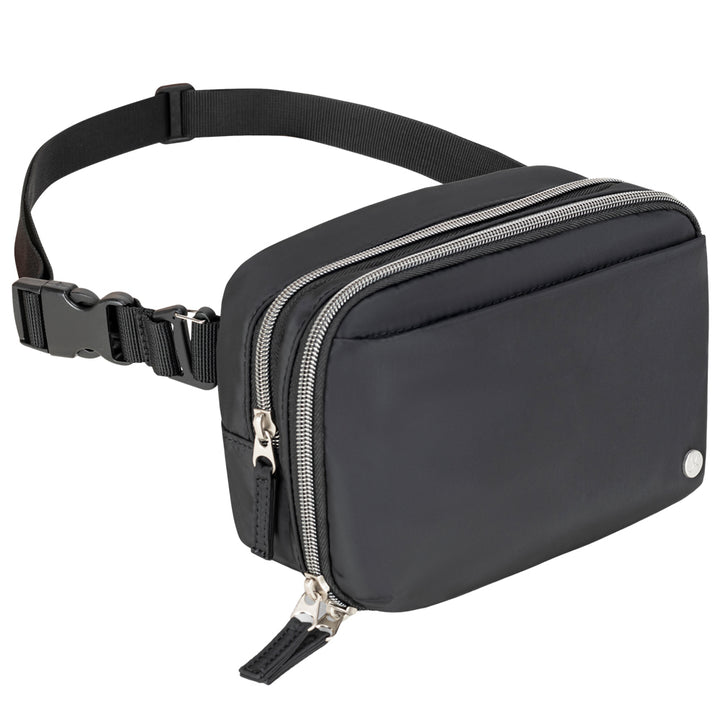Black Diabetes Nylon Belt Bag removable waist belt ranges from 23 inches to 50 inches. 