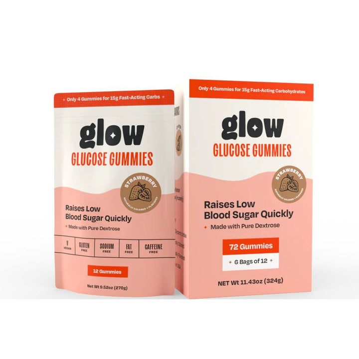 Glow Glucose Gummies Packs (6 packs of 12)- Strawberry