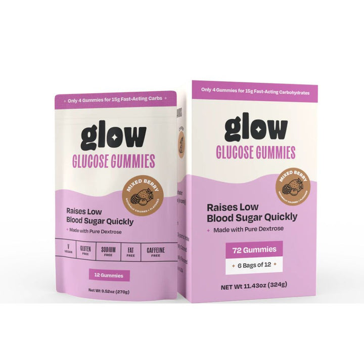 Glow Glucose Gummies Packs (6 packs of 12)- Mixed Berry