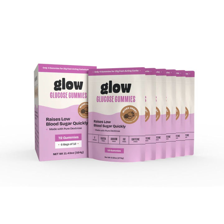 Glow Glucose Gummies Packs (6 packs of 12)- Mixed Berry