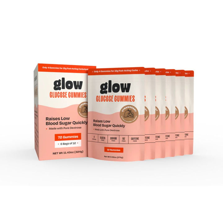 Glow Glucose Gummies Packs (6 packs of 12)- Strawberry