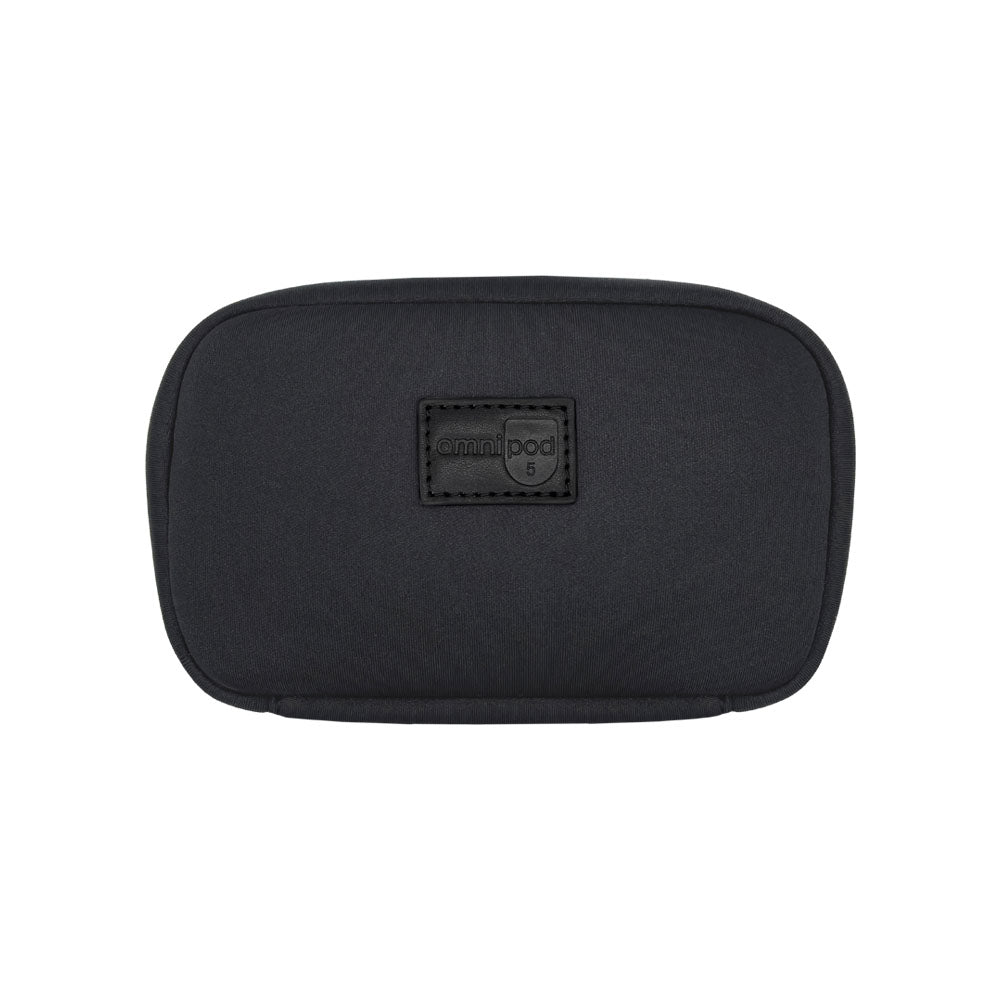 Omnipod® Metro Supply Case in Black, featuring a sleek, compact design with secure compartments for storing Omnipod® PDM, pods, and accessories