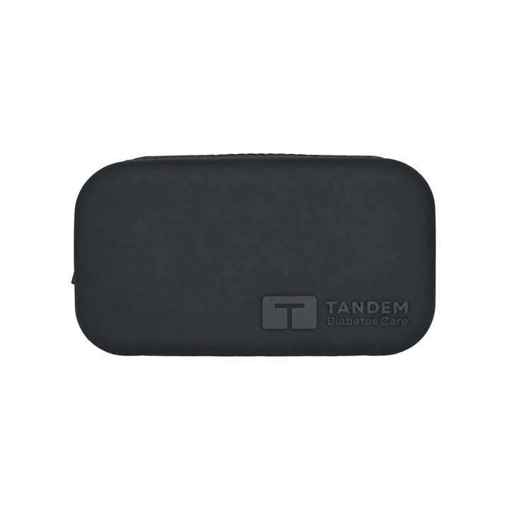 Black Tandem Protective Travel Case with Tandem Diabetes Care logo on a white background