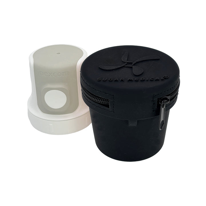 Front of black G7 Protective Travel Case with Dexcom 7 inserter next to it.