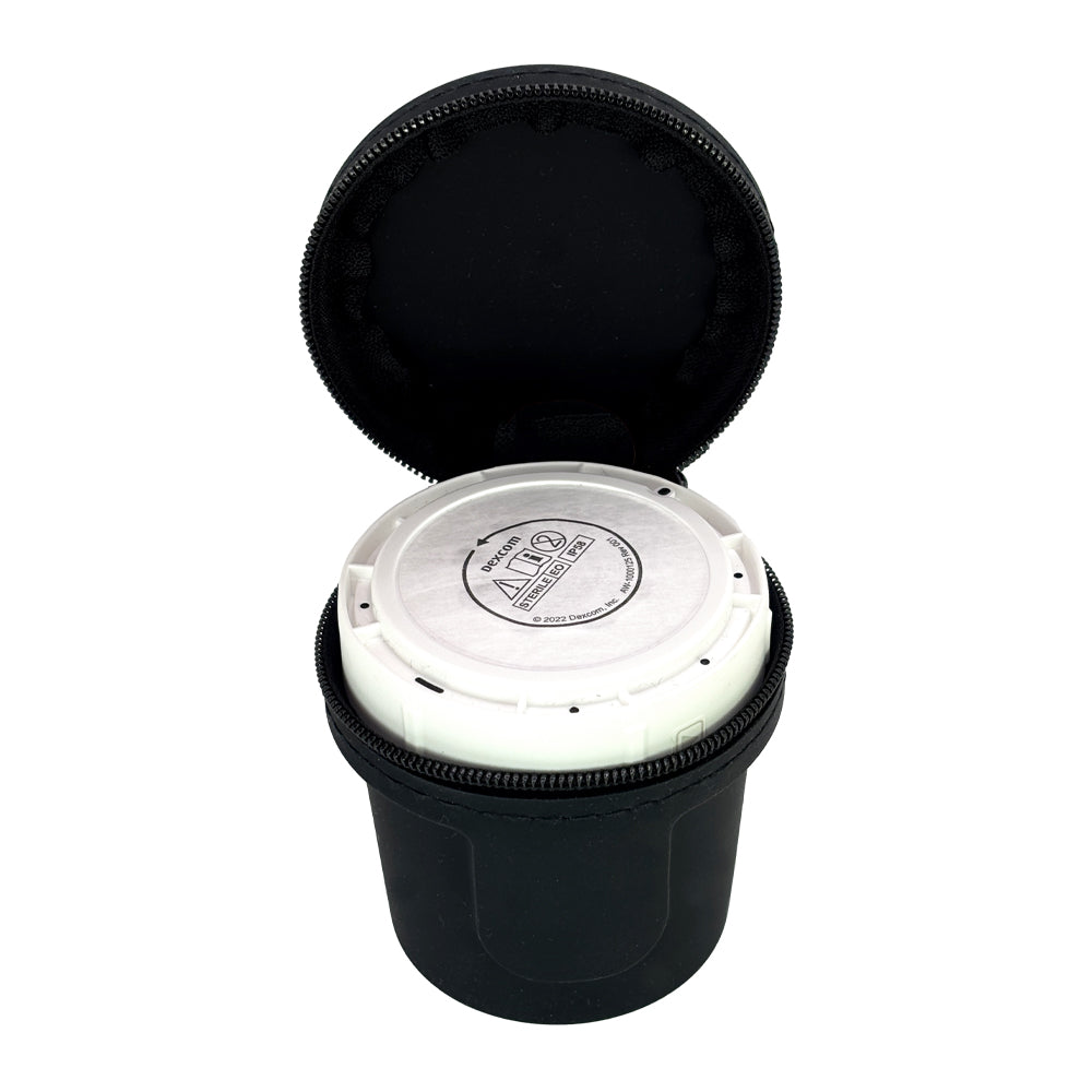 Black Dexcom G7 Protective Travel Case with Dexcom 7 inserter in it.