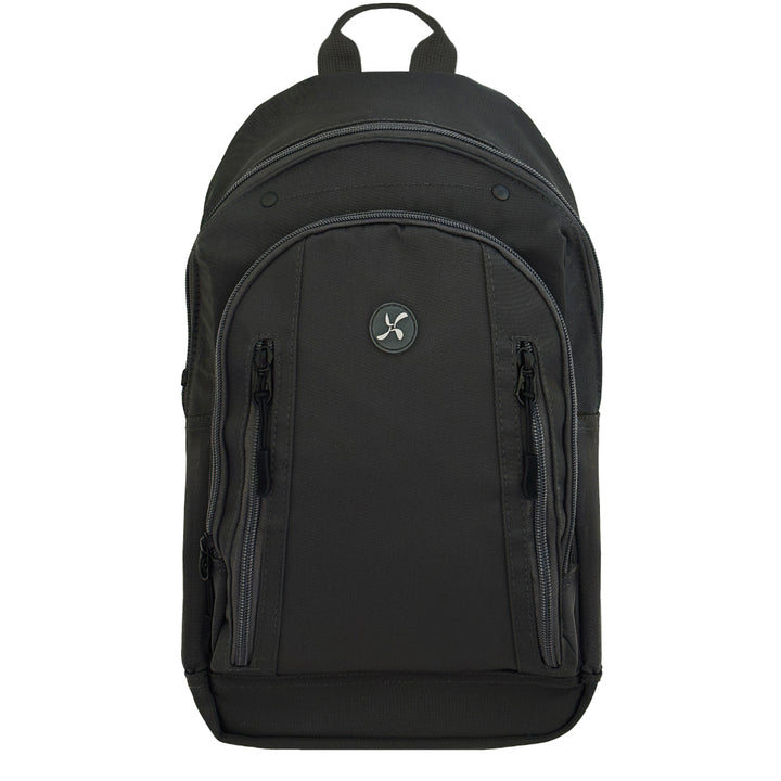 Sugar Medical Diabetes Roam Insulated Sling Backpack in black with front pocket to organize your medical supplies and back insulated pocket to keep items cool. 