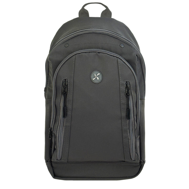 Sugar Medical Diabetes Roam Insulated Sling Backpack in charcoal grey with front pocket to organize your medical supplies and back insulated pocket to keep items cool. 