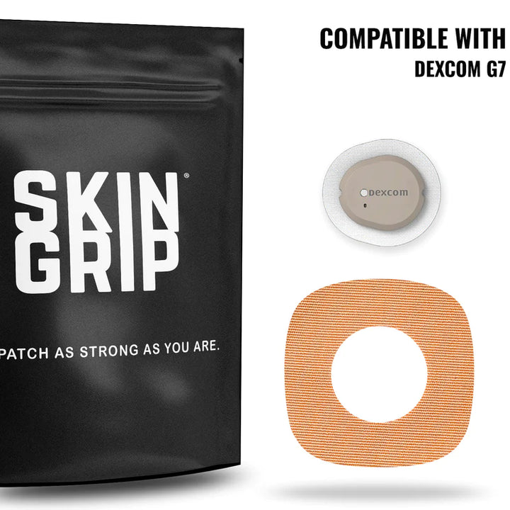 Skin Grip Original - Dexcom G7 Patches (with hole)- Tan