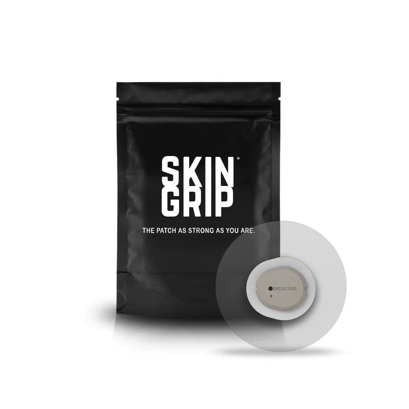 Front of Skin Grip Original Patches package for Dexcom G7 – features clean, minimal clear design with product name, compatible device label, and quantity clearly displayed.
