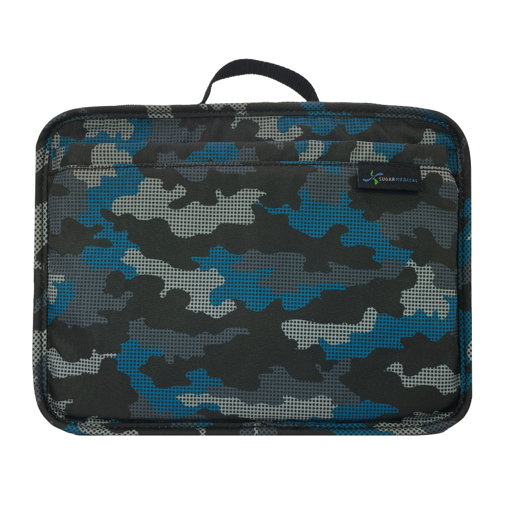 Stay organized with our Diabetes Insulated Travel Bag in Blue Digital Camo by keeping diabetic supplies together and easily visible while traveling. 